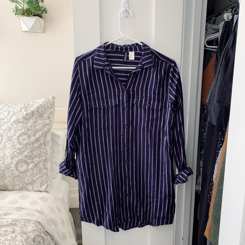 Striped Shirt Dress